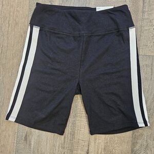 SO Black Bike Shorts with White Side Stripes